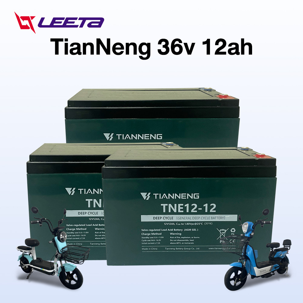LEETA แบตเตอรี่จักรยานไฟฟ้า 48V 12V12ah แบตเตอรี่TianNeng แบตเตอรี่ตะกั่วกรด สำหรับ มอเตอร์ไซค์ไฟฟ้า รถสามล้อไฟฟ้ - รูปที่ 5