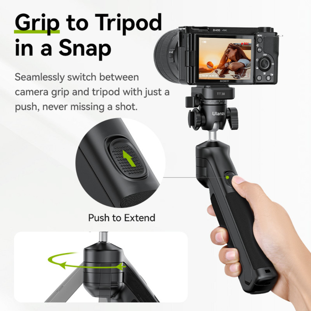 Ulanzi TT38 One-Click Opening Tripod ขาตั้งกล้อง ไม้เซลฟี่ ระบบปลดเร็ว UKA รองรับ DSLR Mirrorless