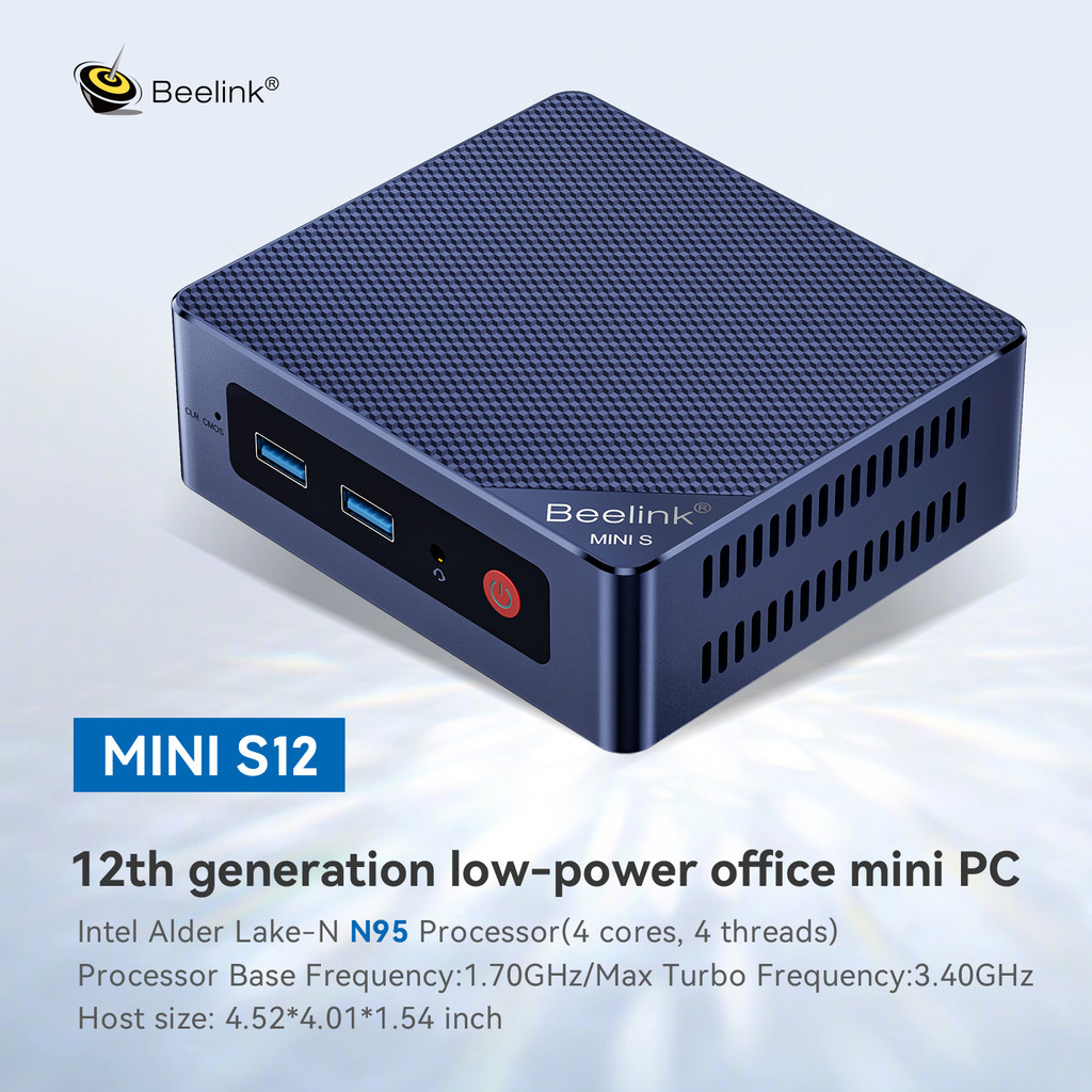 MINI S12 Computer 12th Alder N95 or N5095 8GB/16GB DDR4 256GB SSD Windows 11 Pro 4K HDMI 2.0 WIN11 N