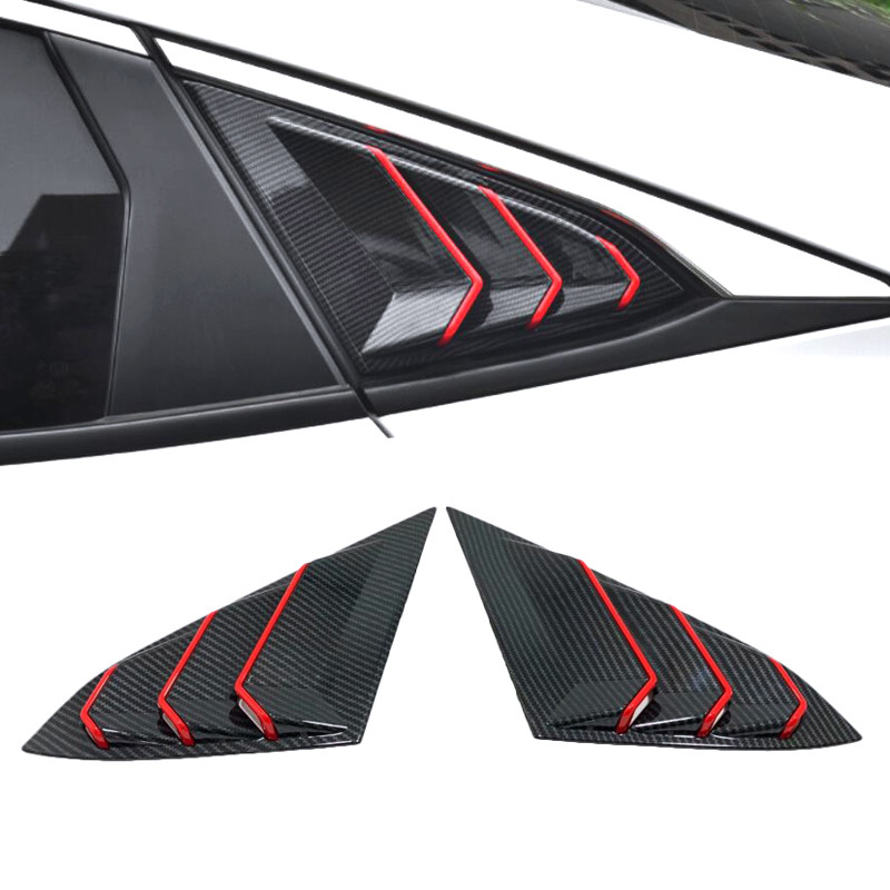 Honda Civic Fc 10th Gen 2016 - 2020 พลาสติก ABS หน้าต่างด้านหลังสามเหลี่ยมชัตเตอร์ฝาครอบ Trim 2 ชิ้น/เซ็ตรถอุปกรณ์เสริม