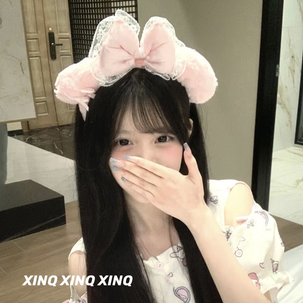 ที่คาดผม Merotti Sanrio ที่คาดผมตุ๊กตาน่ารัก KT สีชมพูหวานพาราไดซ์สีชมพูถ่ายรูปน่ารัก