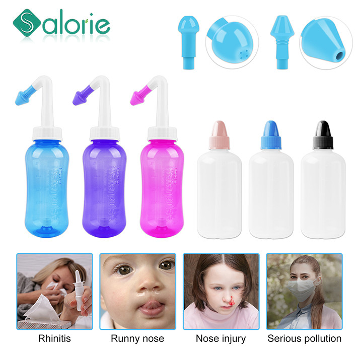 Salorie 240ml/250ml/300ml/500ml ล้างจมูกขวดจมูกชลประทานไซนัสล้างจมูก Sinus Allergies บรรเทาสําหรับผู้ใหญ่เด็ก