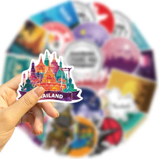 ยักษ์ พระพุทธเจ้า Thailand ไทย มวยไทย สงกรานต์ Phuket sticker vintage สติกเกอร์กันน้ำ 25-50ชิ้น