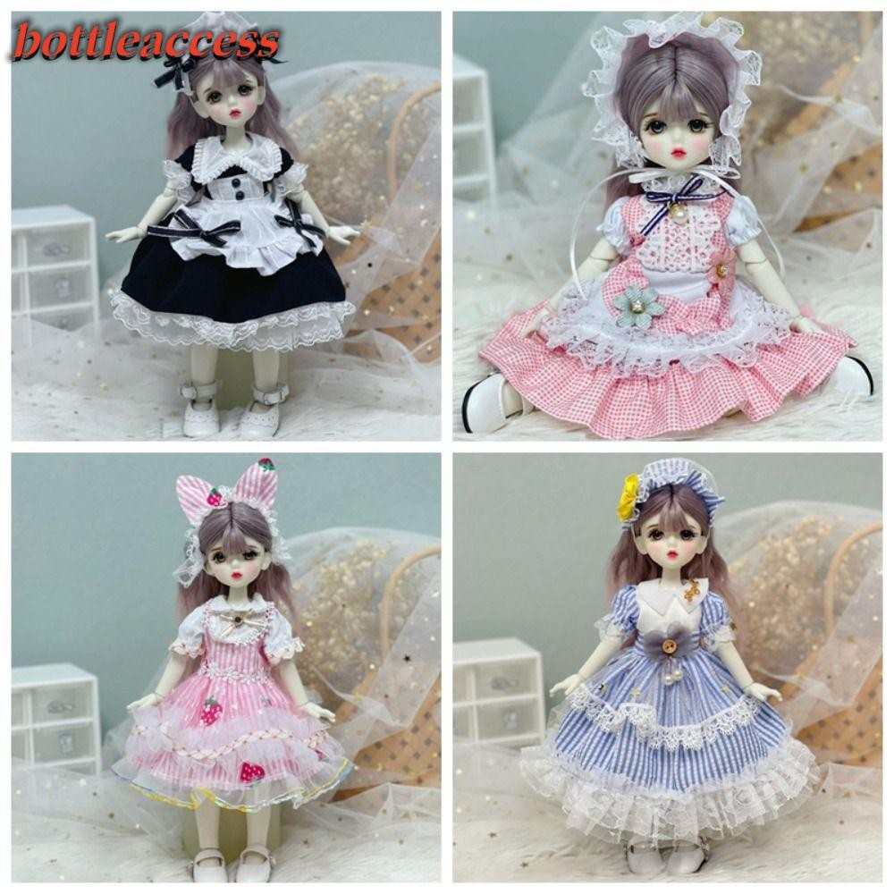 Bottleaccess 1/6 เสื้อผ้าตุ๊กตา BJD, น่ารักชุดแม่บ้าน, แฟชั่น Headwear Lorita Lorita Dress GirlsF