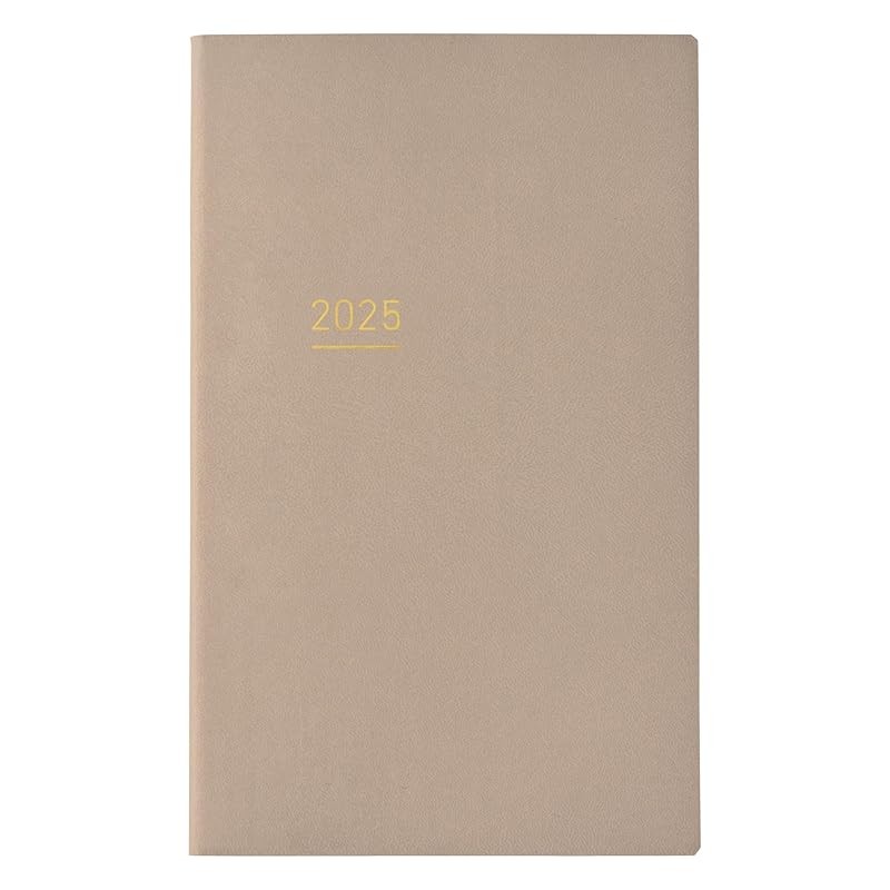 Kokuyo Jibun Techo Lite Planner 2025 รายเดือนรายสัปดาห์ A5 Slim Beige N-Jl1Ls-25 ธันวาคม 2024 เริ่มต