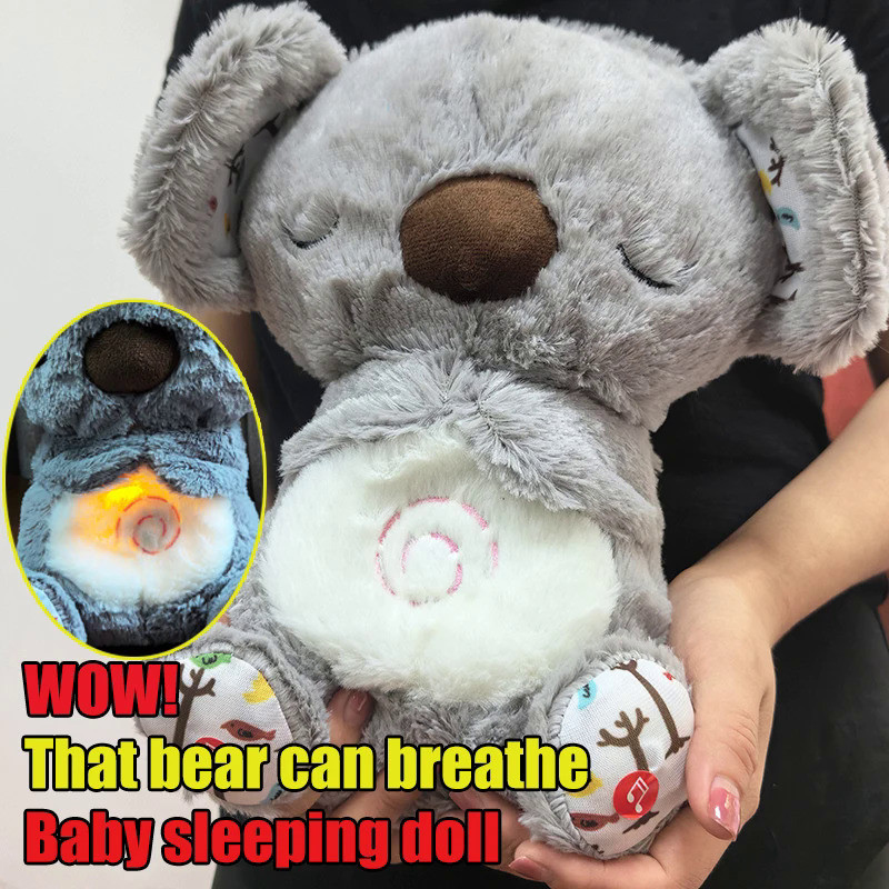 Baby Breathing Koala Baby Soothing Otter Plush Doll Toy Baby Kid Soothing Music Sleeping Companion S