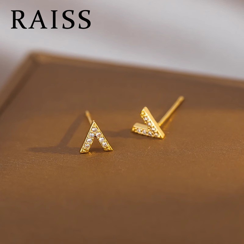 ต่างหูรูปตัววีขนาดเล็กและละเอียดอ่อนทําจากเงินแท้คนดังทางอินเทอร์เน็ตหญิงต่างหูสไตล์เรียบง่ายและเท่พร้อมบุคลิกเกาหลีต่างหูประณีตแ