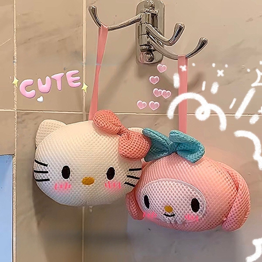 คิตตี้น่ารักลูกดอกถูอาบน้ํา ฟองอุปกรณ์ดอกไม้บอล