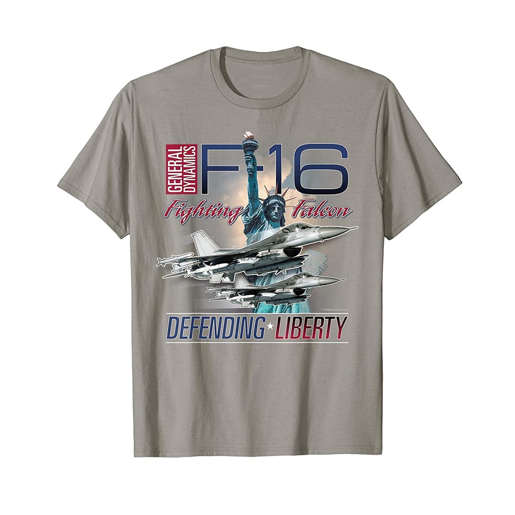 Aviation Ts F-16 Fighting Falcon Statue of Liberty T-Shirt