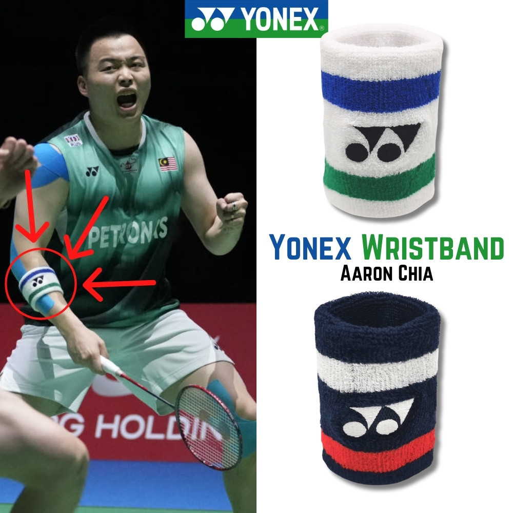 Yonex สายรัดข้อมือ 75th ครบรอบผ้าฝ้ายเหงื่อมือวงดนตรีแบดมินตันเทนนิส Aaron Chia Soh Wooi Yik Victor 