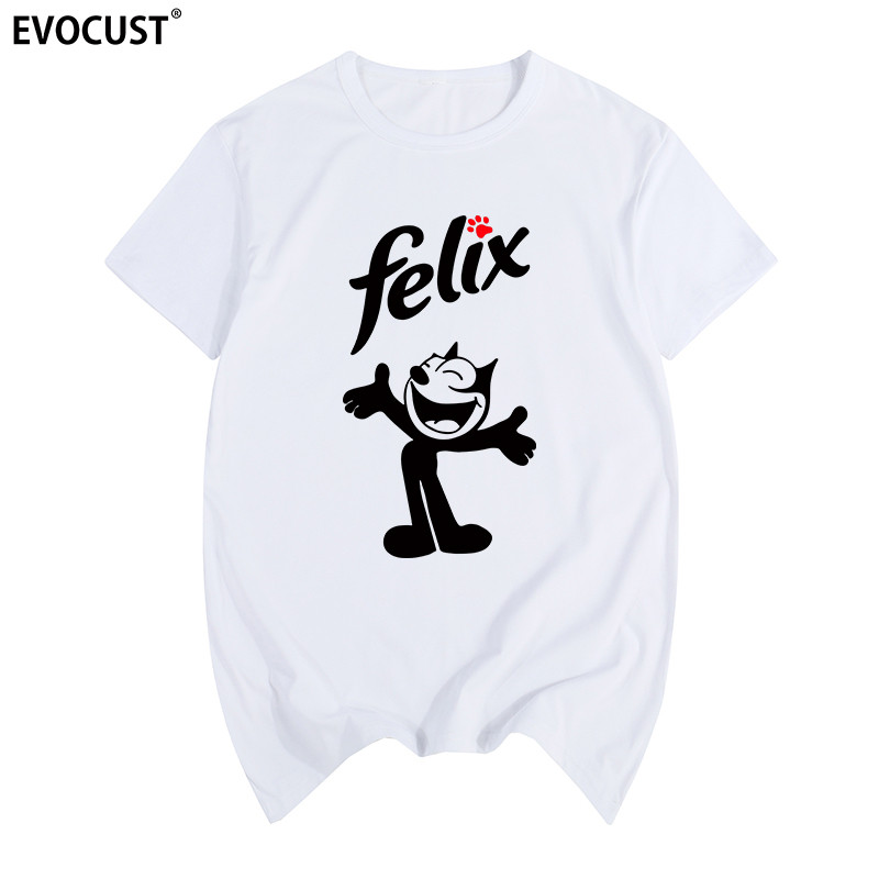 Felix เสื้อยืดแขนสั้น Felix Cat การ์ตูนอะนิเมะ VINTAGE Graffiti Retro Nostalgic ผู้ชายผู้หญิงสบายๆ