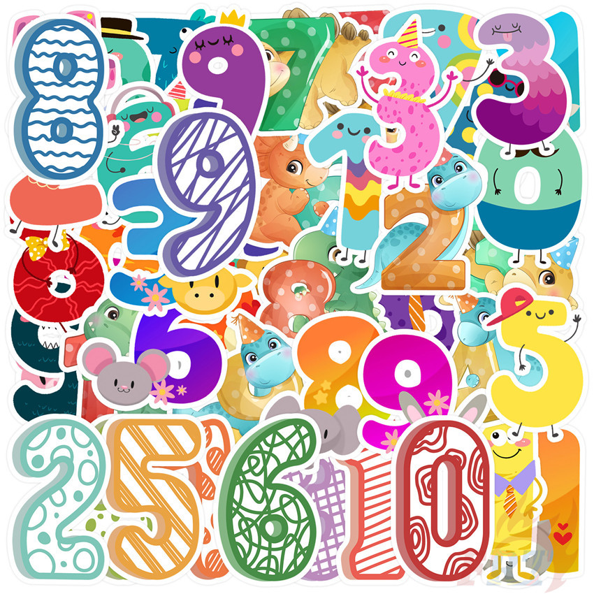 ชุดตัวเลขตลก 01 สติ๊กเกอร์รางวัลเด็ก 48 ชิ้น/เซ็ต DIY แฟชั่นสติ๊กเกอร์ Doodle กันน้ํา
