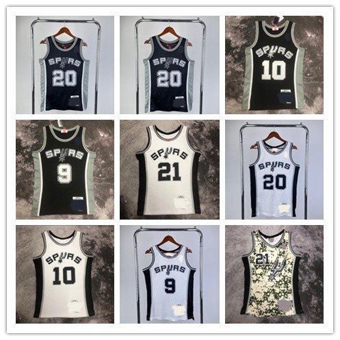 [กดร้อน]เสื้อบาสเก็ตบอล Retro Edition Spurs Jersey พร้อม LOGO Duncan Rodman