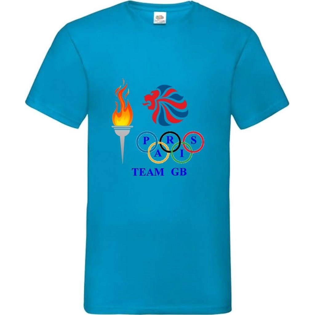 Paris France Games Sport Torch Team T Shirt หลากหลายสีและขนาด