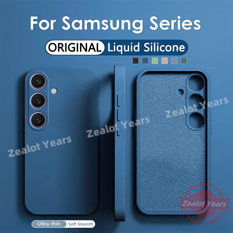 ซิลิโคนเหลวสําหรับ Samsung Galaxy S25 S24 S23 FE Plus Ultra 5G S24FE S25FE S25Ultra ฝาครอบเคสโทรศัพท์