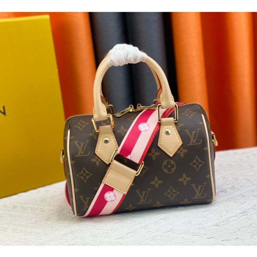 Lv/louis Vuitton หนังแท้ผู้หญิงใหม่ Speedy Bandoulie ère 20 Handbody Mini Cross Body