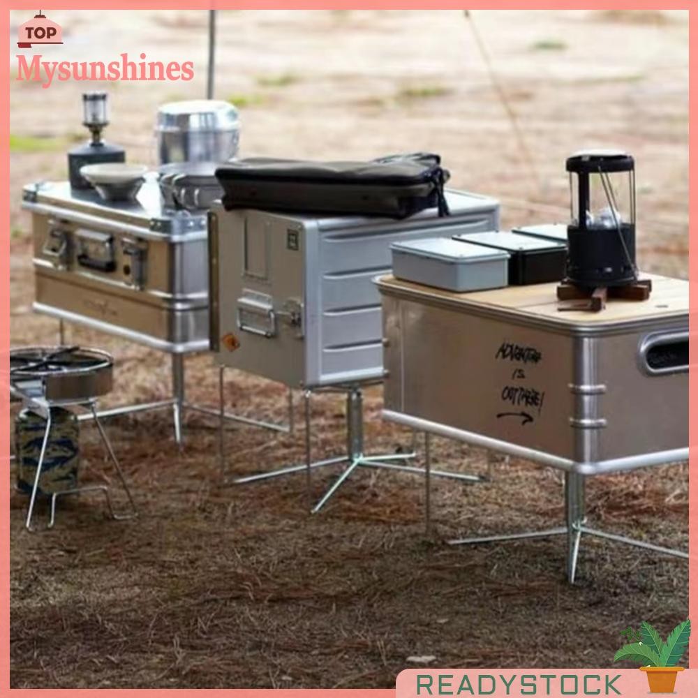 Ms 2/1PCS Camping พับ Cooler กล่องขาตั้งกล่องน้ําแข็งขาตั้งคอนเทนเนอร์ชั้นวาง Outdoor Camping Supply ผู้ถือขาตั้งพับ