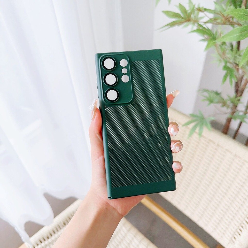 SAMSUNG ระบายความร้อนกระจายความร้อนเคสโทรศัพท์พร้อมเลนส์กระจกป้องกันสําหรับ ซัมซุง ส24 ส23 22 21 พิเศษฮาร์ดพีซีปกบางธรรมดาฝาครอบโทรศัพท์ - รูปที่ 6