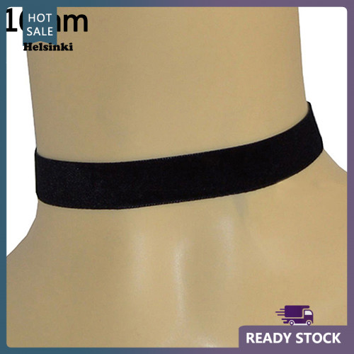 Hls ผู้หญิง Lady กํามะหยี่สีดํา Choker Gothic สร้อยคอ Retro เครื่องประดับ Xmas ของขวัญ