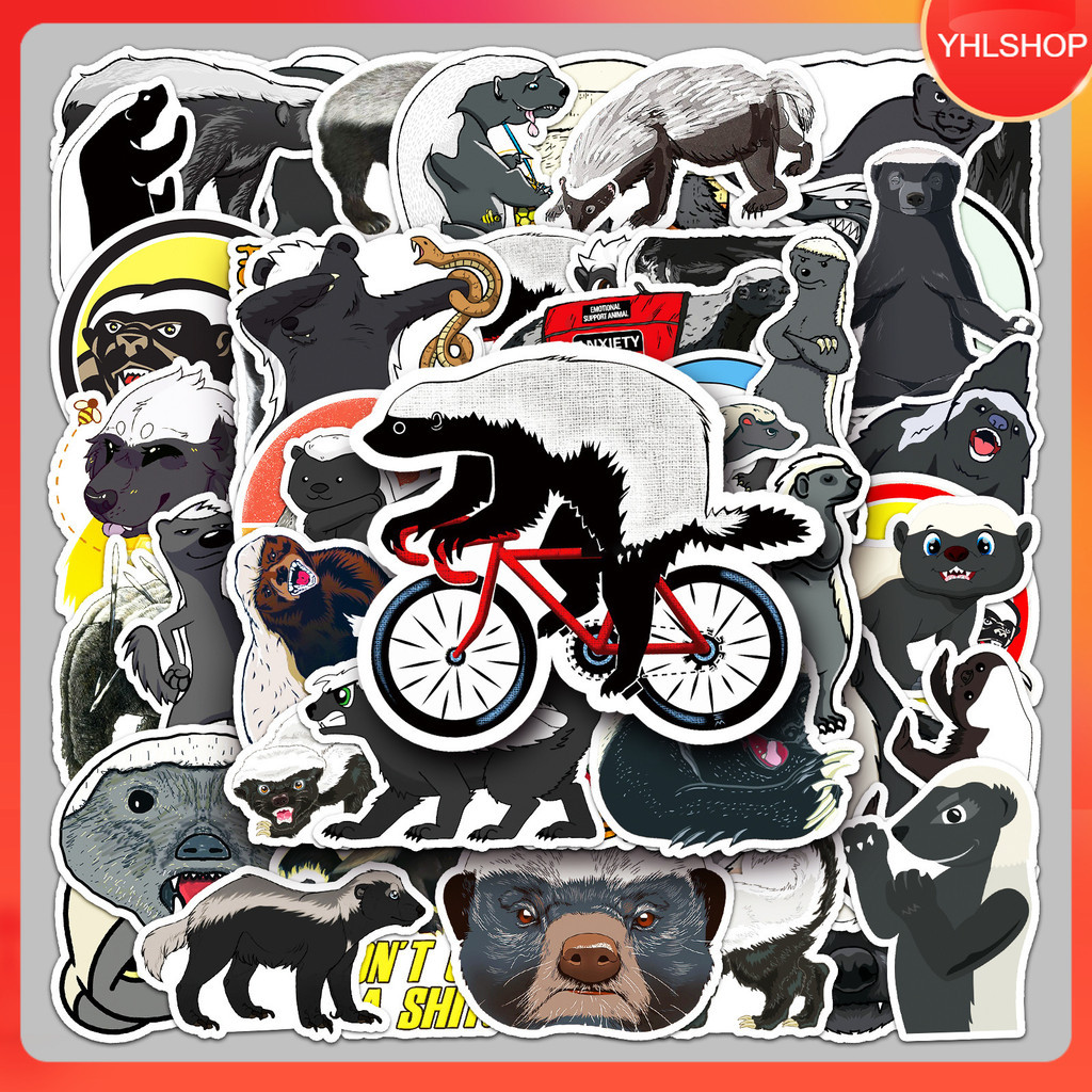 50แบบ ฮันนีแบดเจอร์ flat-headed brother animal honey badger cartoon sticker พร้อมส่ง