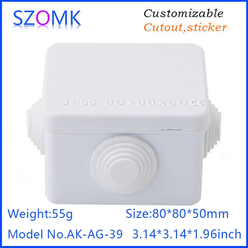SZOMK ABS plastic battery case AK-AG-39 ip65 enclosure box cctv junction box abs junction box