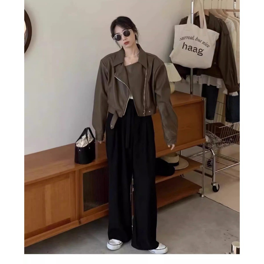 เสื้อแจ็คเก็ตหนัง ปู่ ผู้หญิงเสื้อแจ็คเก็ตหนังปกใหม่ - รูปที่ 4