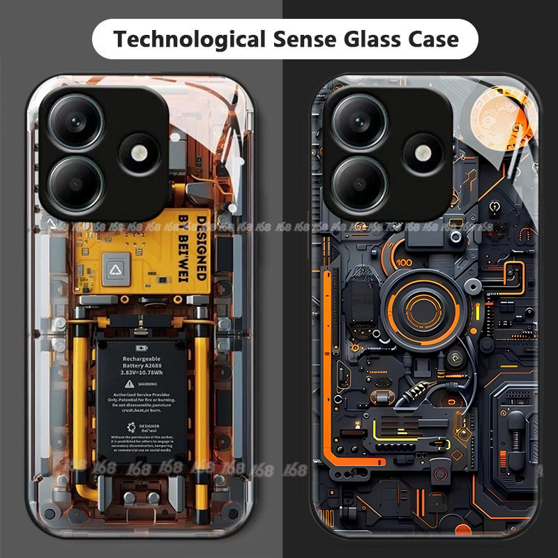 เคส OPPO A3 A3X เคส แผงวงจร PCBA แก้วกันกระแทกเคสโทรศัพท์เครื่องกลลมเทคโนโลยีเทรนด์ความรู้สึกโทรศัพท์สําหรับเด็กผู้ชายนักเรียนชาย