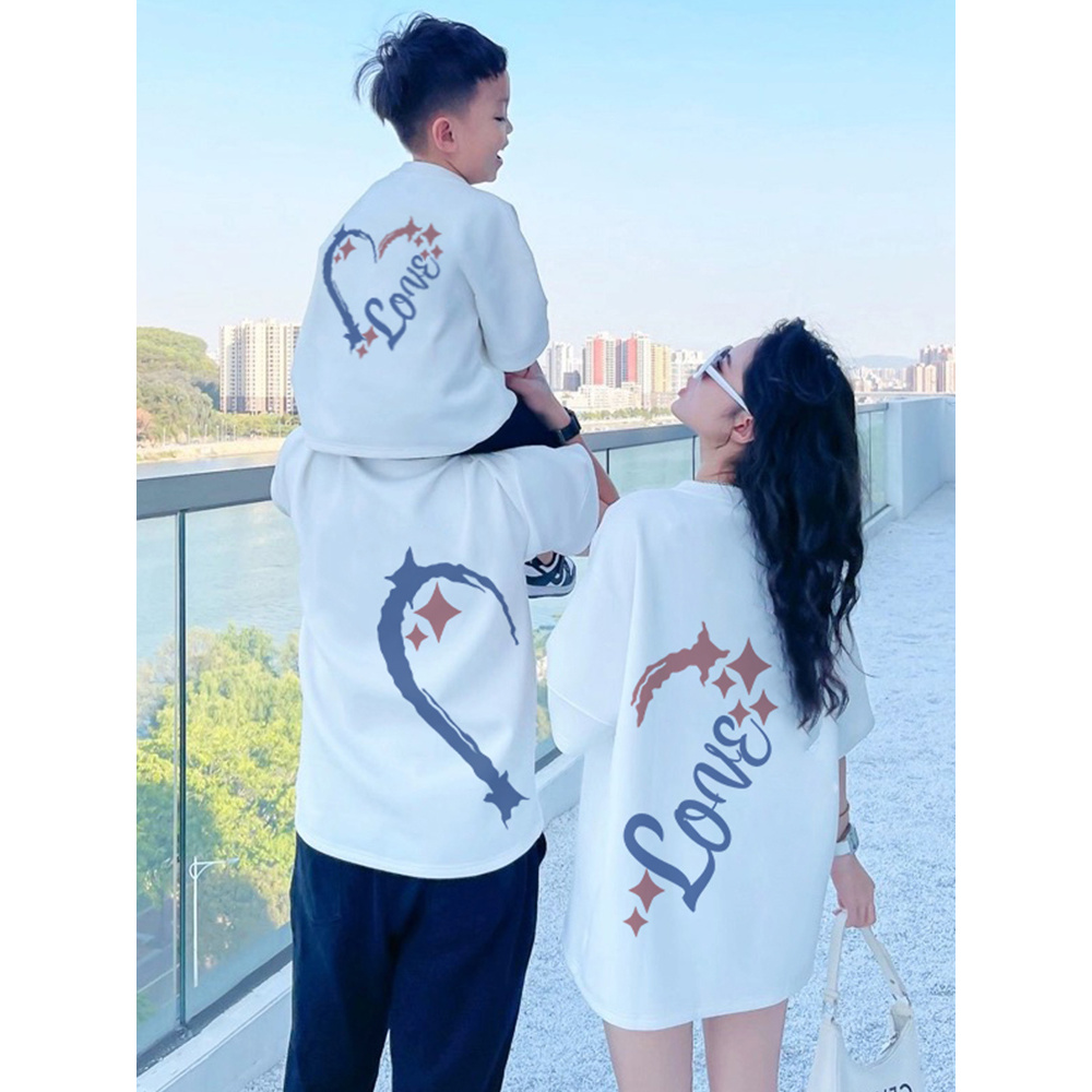 พร้อมส่ง&COD RINA STUDIO เสื้อยืด ผู้ใหญ่ สไตล์ลำลอง ชุดพ่อแม่ลูก S-3XL เสื้อ cotton 100% ครอบครัวสามคน ส่งเร็ว