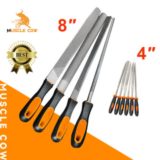 MUSCLE COW ชุดตะไบ ขนาด 8 นิ้ว และ 4 นิ้ว พร้อมด้ามตะไบ