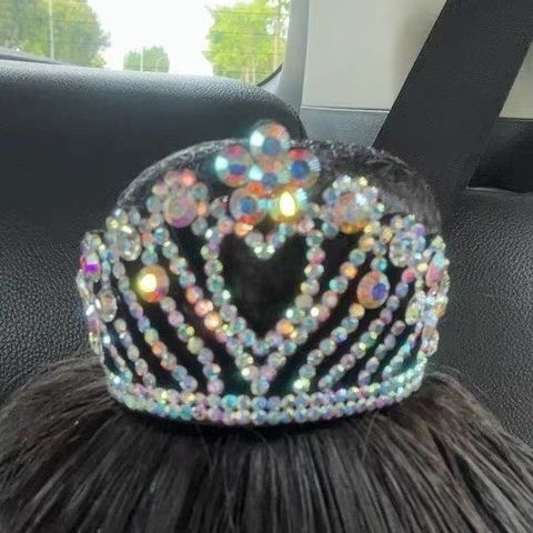Rhinestone Crown Art ยิมนาสติกเต้นรําเชียร์ลีดเดอร์ Trader แหวนผมรูปแบบสเก็ตอุปกรณ์เสริมผม Ball เชือกผม 10.14