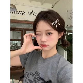 โลหะผสมโลหะ Bowknot Hairpin Bangs คลิปเจ้าหญิง Headwear เครื่องประดับผม