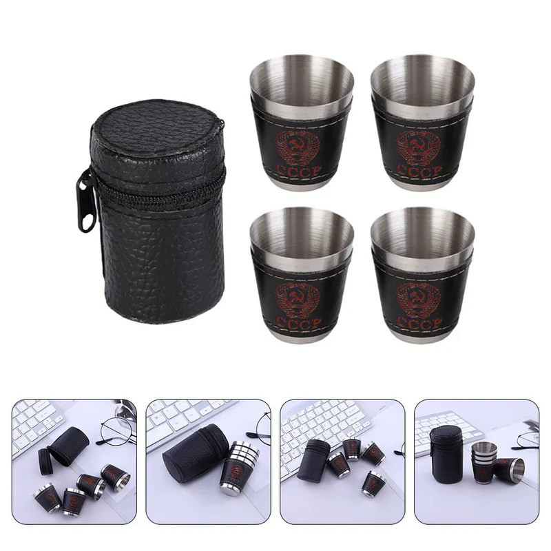 Glass Espresso Glass Whiskey Cups Coffee Cup Drinking Vessel Stainless Steel Steel Drinking Cups Tra
