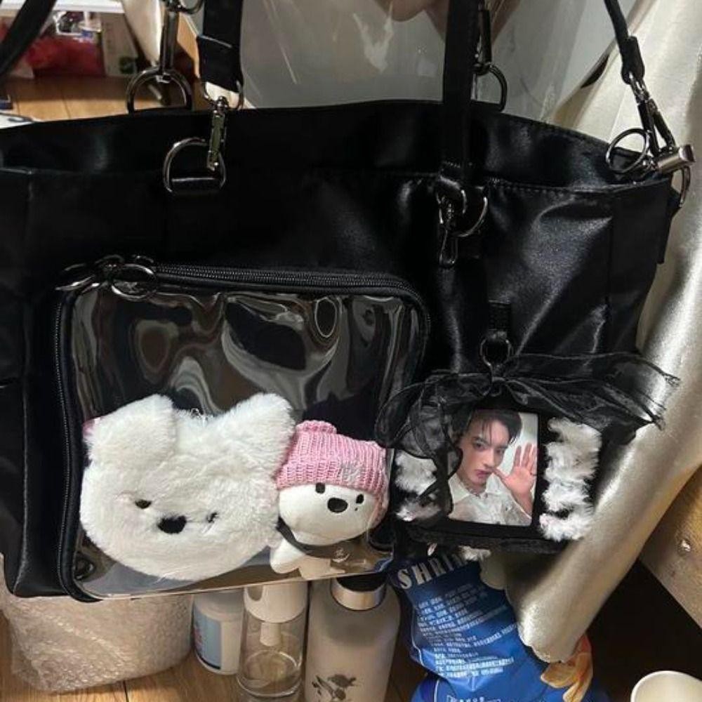 Homehaven กระเป๋าใส Itabag, Clear ความจุขนาดใหญ่ Commute Ita กระเป๋า, แฟชั่นไนลอน Creative DIY ตุ๊กตาไหล่กระเป๋า JK