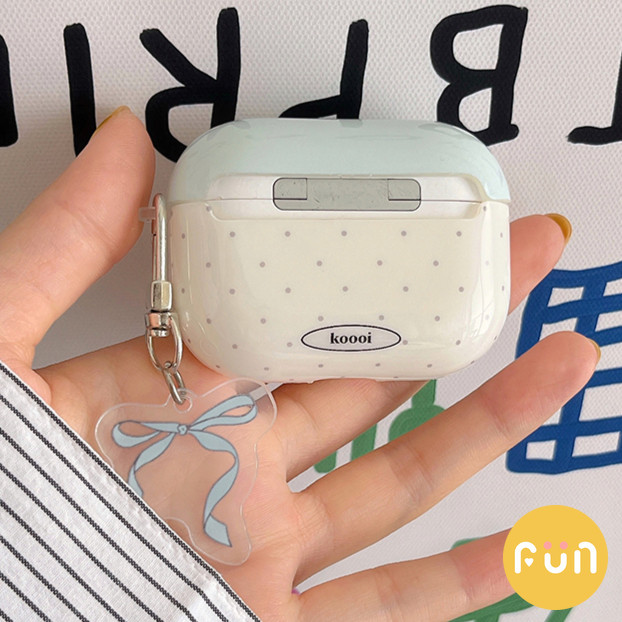 Simple Polka Dots IMD หูฟังไร้สายบลูทูธป้องกันกรณีใช้งานร่วมกับ Airpods 1 2 3 Pro Pro2 พร้อมจี้ Bowknot ป้องกันรอยขีดข่วนชุดหูฟังปลอก