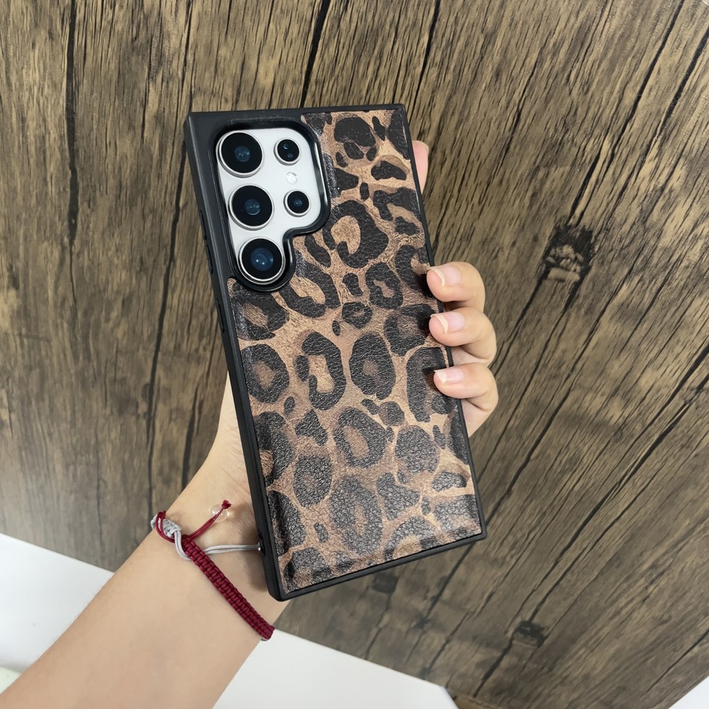 SAMSUNG แฟชั่นเสือดาวพิมพ์รูปแบบเคสโทรศัพท์สําหรับ ซัมซุง ส24 ส23อัลตร้าปลอกกันกระแทกปกอ่อน