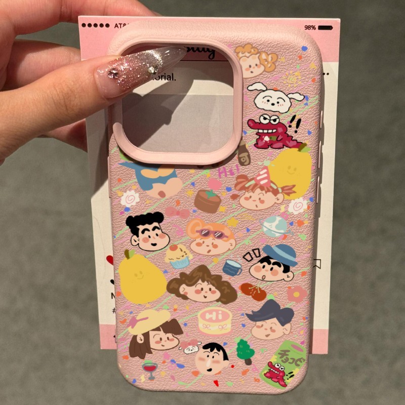 Iphone 16 15 14 13 12 11 Pro Max X XR Max 7 8 Plus INS น่ารักอะนิเมะเครยอนชินจังเคสโทรศัพท์ปกอ่อน