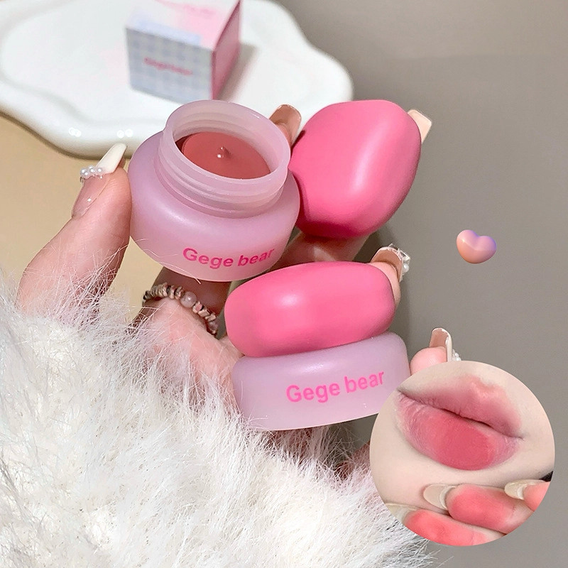 Gege Bear Transparent Canned Mousse Lip and Cheek Dual Use Matte Lipstick Lip Mud