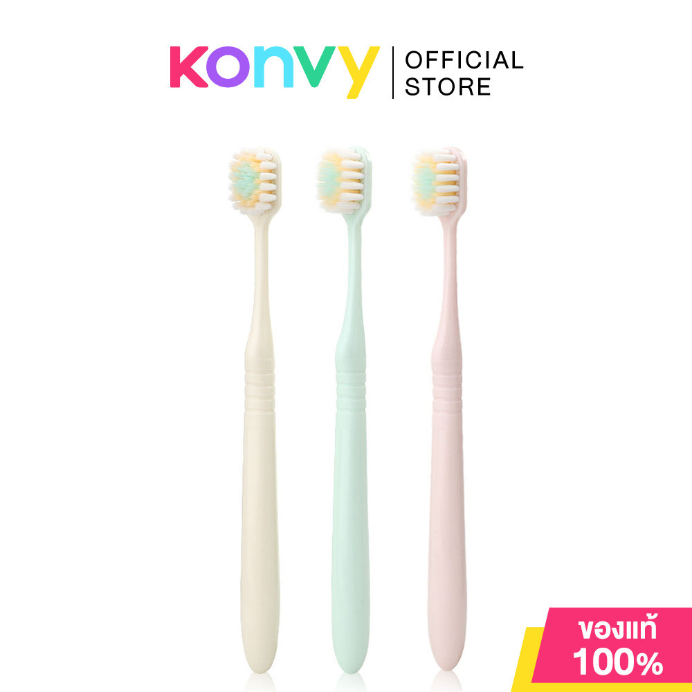 KVY Soft Toothbrush Set #Macaron เควีวาย เซทแปรงสีฟัน 3 ชิ้น สีพาสเทลสุดน่ารัก.