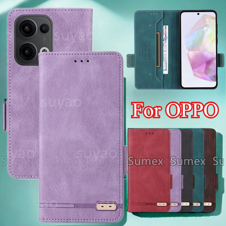 ฝาครอบหนังสําหรับ OPPO Reno 14 13 12 11 10 Pro 14F 13F 12F 11F 4G 5G Stand Holder ช่องใส่การ์ดแม่เหล็กกระเป๋าสตางค์ปลอกกันกระแทก Anti Fall เคสโทรศัพท์ Reno14 Reno13 Reno12 Reno11