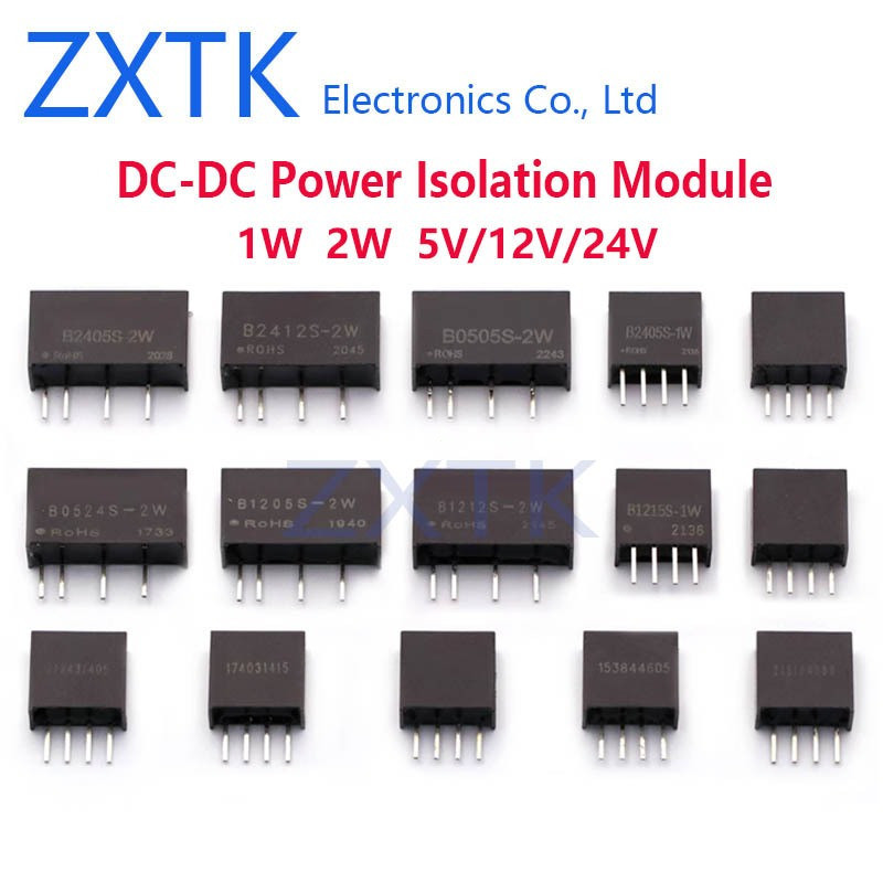 ใหม่ IC CHIP DC-DC โมดูลแยก 1W 2W 5V 12V 24V B0505/9/12/24S-1W B1205/12/24S-2W 2405 โมดูลแยกไฟ 0FVW