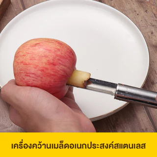 BAKEVille ที่คว้านเม็ดผลไม้ มี4ขนาด เครื่องคว้านผลไม้ ที่เจาะแกนผลไม้ อุปกรณ์คว้านเม็ด ที่แกะเม็ด สแตนเลส SUR390