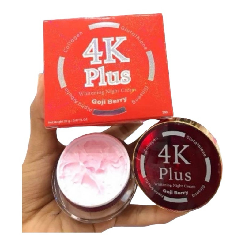 🔺 4K Plus Goji Berry Whitening Night Cream 20 g 4เค พลัส ไวท์เทนนิ่ง ไนท์ ครีม โกจิ เบอร์รี่💓