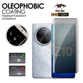 Spyproof ป้องกันหน้าจอสําหรับ Vivo iQOO Z10 iQ00 Z10x Z 10x iQO Z10 5G 2025 Full โค้งความเป็นส่วนตัวกระจกนิรภัยกล้องเลนส์ฟิล์ม