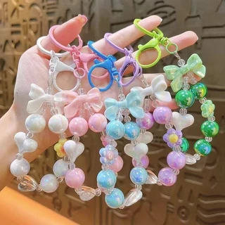 ส่งด่วน ในไทย🎀พวงกุญแจ สดใส สีสวยๆ พวงกุญน่ารักหัวใจ ดอกไม้ จี้โบว์สวยๆ ของขวัญนักเรียน