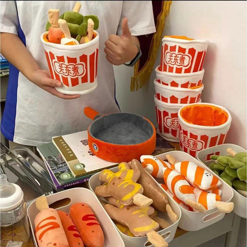 ชุดอาหารจำลองของเล่นตุ๊กตาอาหารสร้างสรรค์โอเด้ง หมอนตุ๊กตายัดไส้ของขวัญวันเกิด