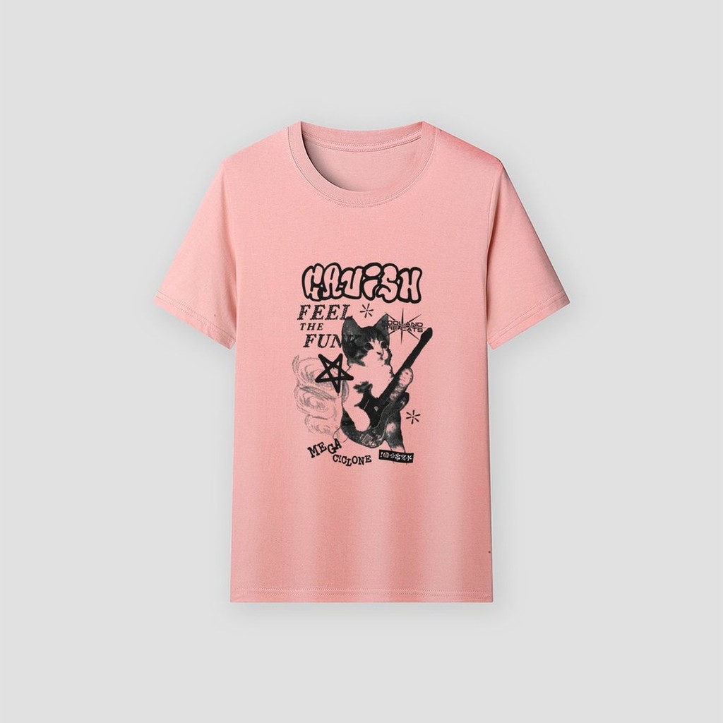 [OLO] ฤดูร้อนผู้หญิงบางรอบคอหลวมสบายๆแขนสั้นเสื้อยืด