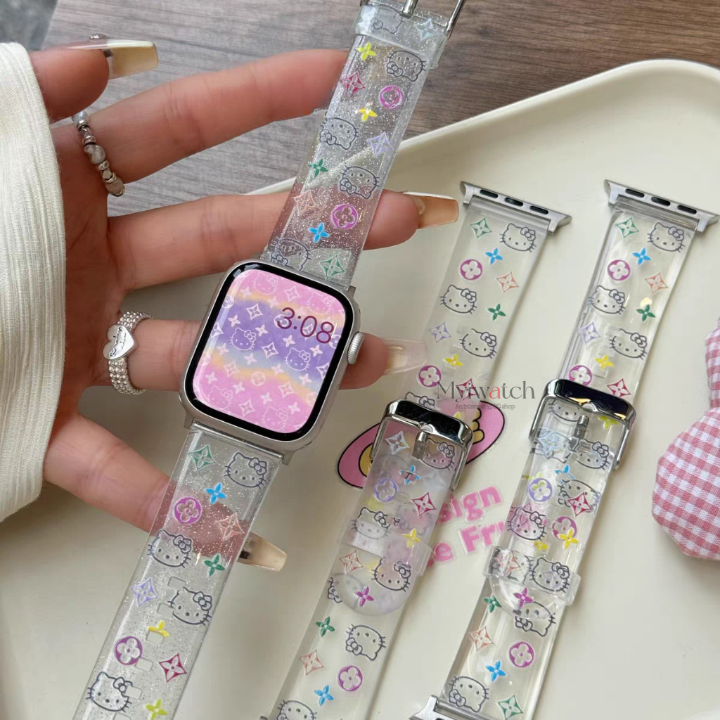 โปร่งใส Glitter Soft TPU สําหรับ iWatch Series Ultra 10 9