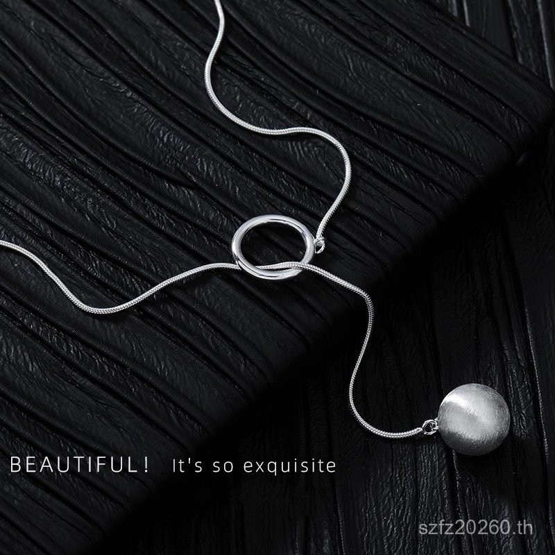 High-Endรู้สึกสร้อยคอหญิงรอบBallหญิงสไตล์ใหม่2023อารมณ์ขายร้อนเงินสเตอร์ลิงยาวหรูหรา925แปรงเสื้อกันห