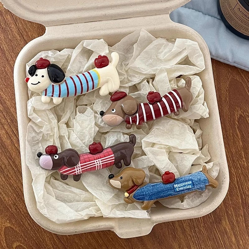 กิ๊บรัดผมสำหรับผู้หญิง ออกแบบน่ารักแบบการ์ตูน สุนัขเล็ก ดีไซน์เรียบหรู