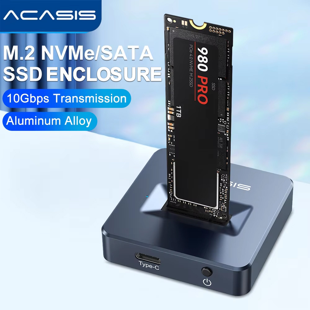 ACASIS 10Gbps M.2 SSD Reader Adapter,Aluminium Alloy Housing,รองรับ M.2 NVMe SSD และ SATA SSD